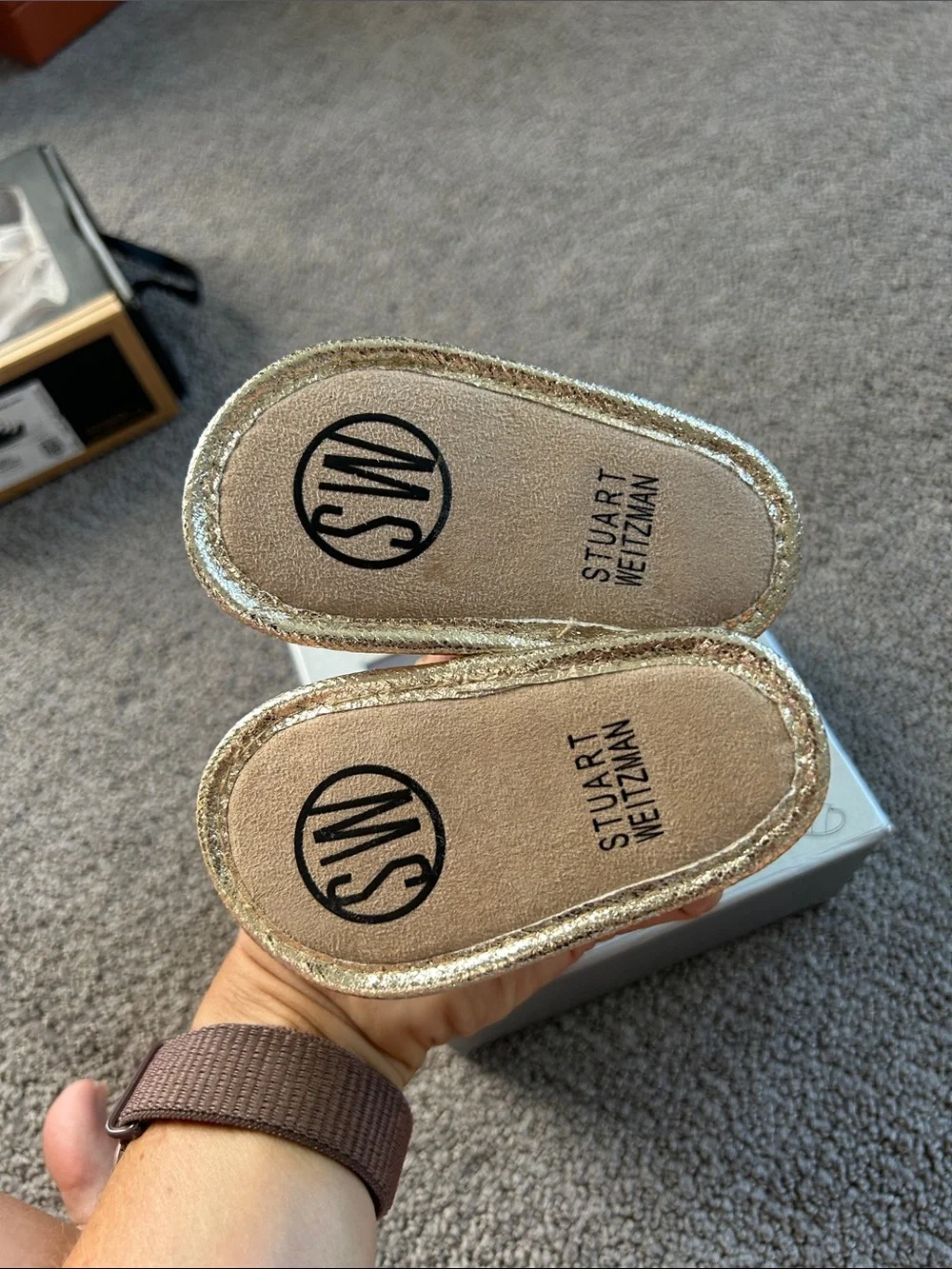 Baby Stuart Weitzman studded sandals